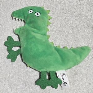 Peppa Pig George's Mr Dinosaur Flat Plush 8 Inch Jazwares Year 2003 Embroidered